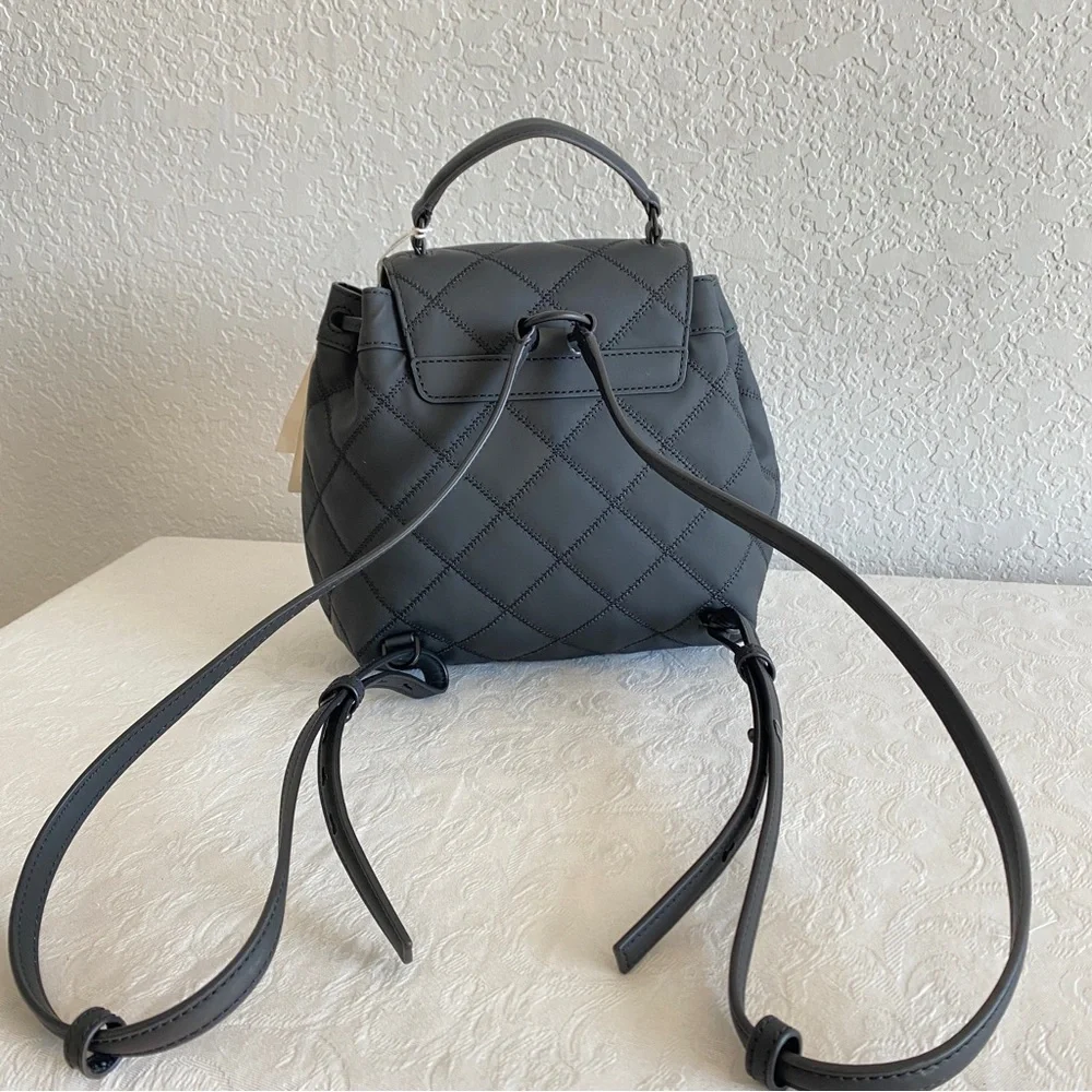 Tory Burch black quilted backpack
